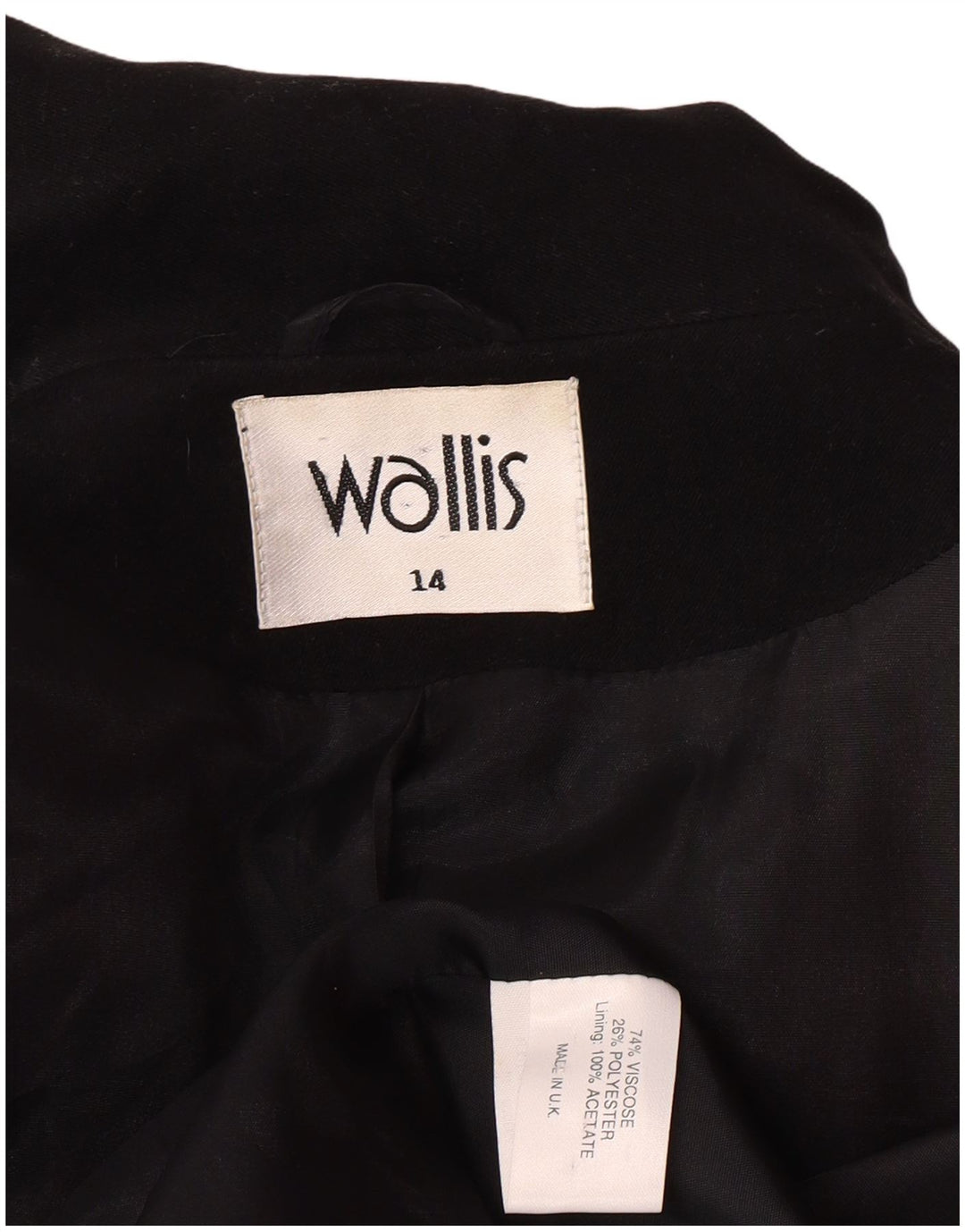 Wallis Γυναικείο Longline τζάκετ UK 14 Large Black Classic με 3 κουμπιά