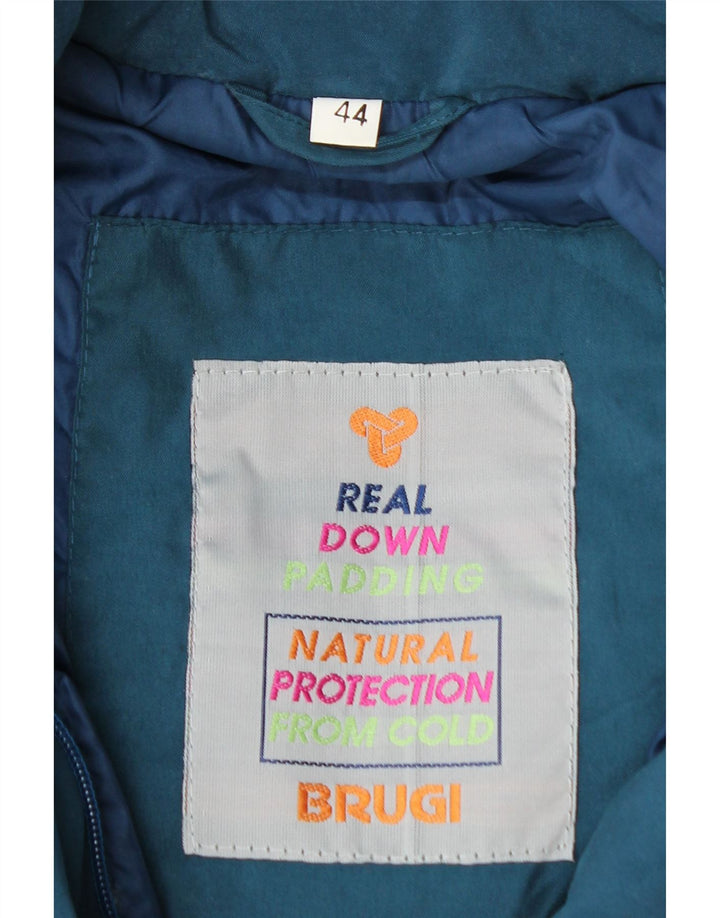 BRUGI Γυναικείο παλτό με κουκούλα μεγάλου μεγέθους IT 44 μεσαίο μπλε πολυεστέρας