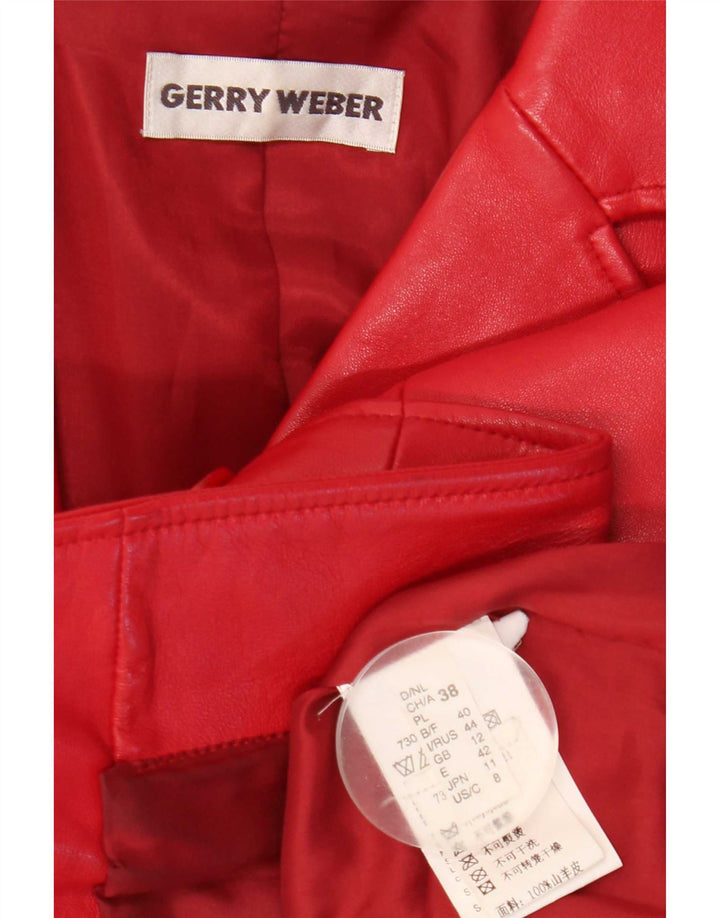 Gerry Weber Γυναικείο Δερμάτινο Μπουφάν UK 12 Μεσαίο Κόκκινο Δερμάτινο