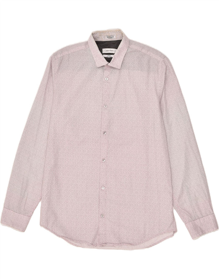 CALVIN KLEIN Mens Classic Fit Shirt Medium Pink Spotted Cotton Vintage Calvin Klein and Second-Hand Calvin Klein from Messina Hembry 