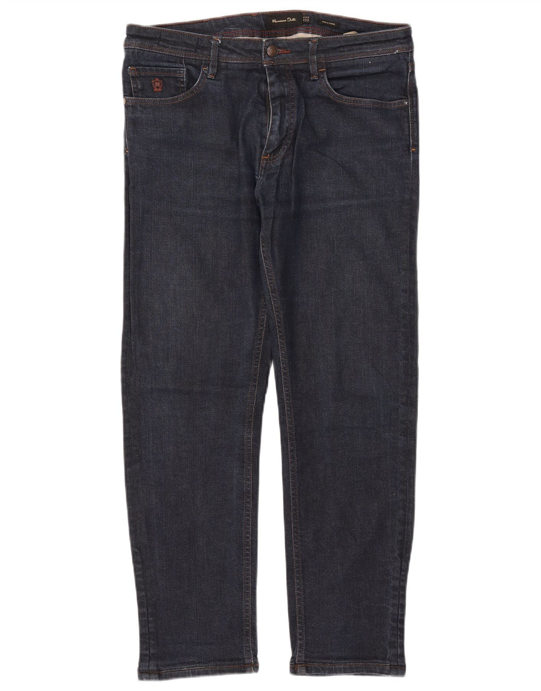 Massimo Dutti Ανδρικό Slim Jeans EU 42 Large W32 L28 Navy Blue Cotton