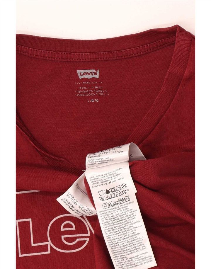 Ανδρικό γραφικό T-Shirt Levi's Top μεγάλο κόκκινο βαμβακερό
