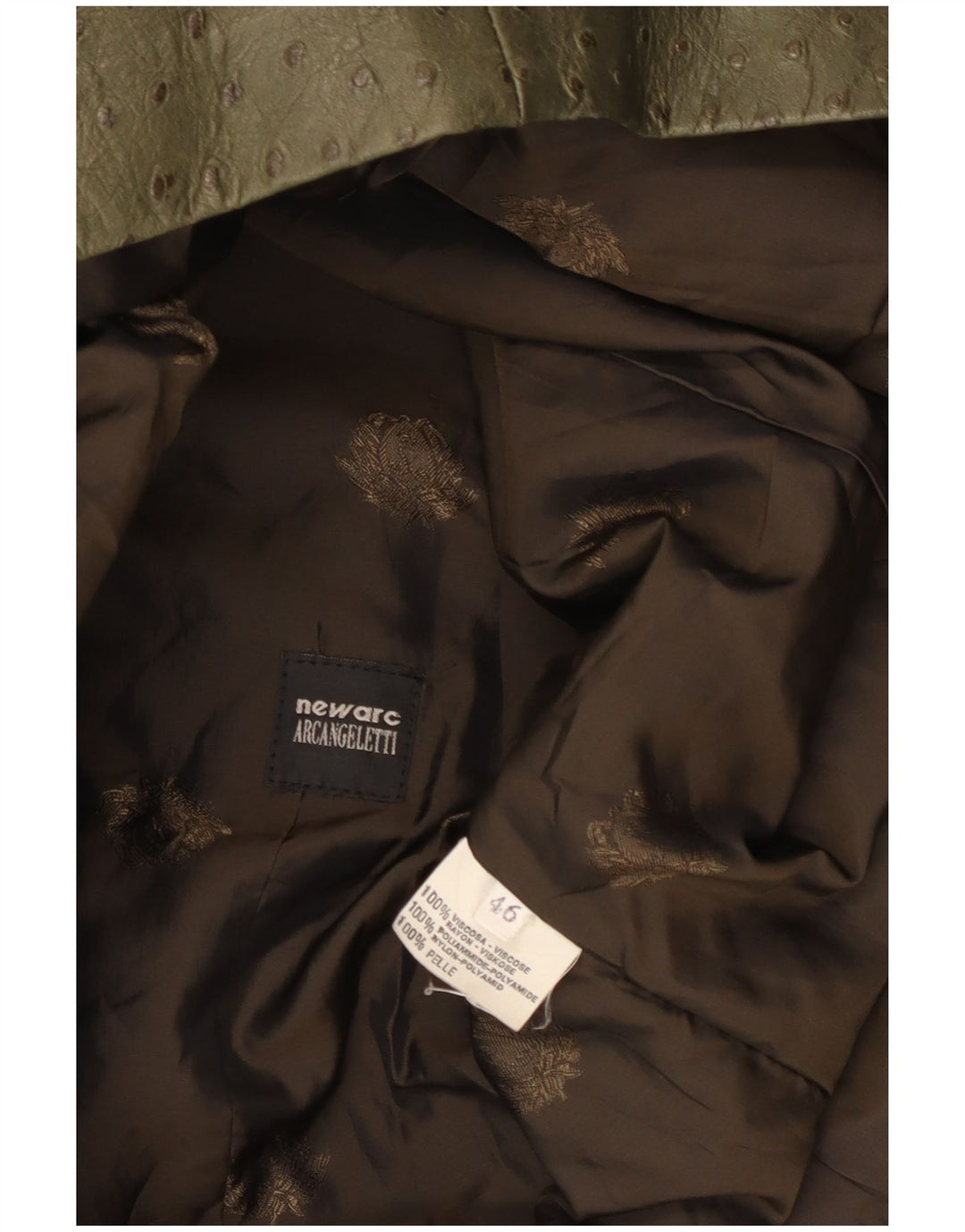 Vintage Γυναικείο Δερμάτινο Μπουφάν IT 46 Large Khaki Leather