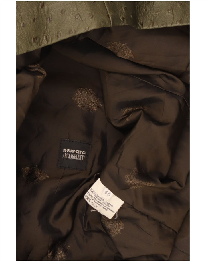 Vintage Γυναικείο Δερμάτινο Μπουφάν IT 46 Large Khaki Leather