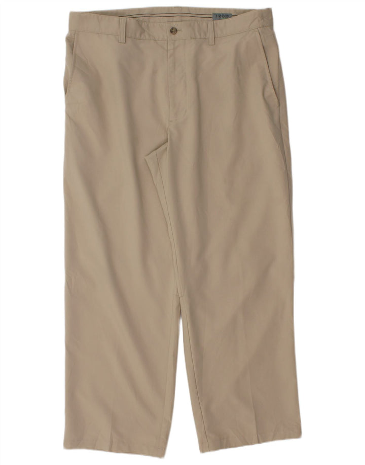 Ανδρικό ίσιο παντελόνι Chino Izod W36 L28 Beige Polyester