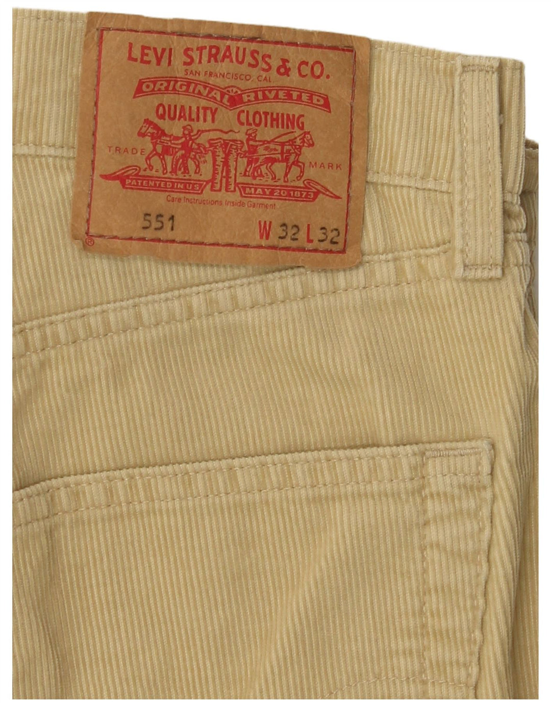 Ανδρικό παντελόνι LEVI'S 551 Loose Fit Corduroy W32 L32 Beige βαμβακερό
