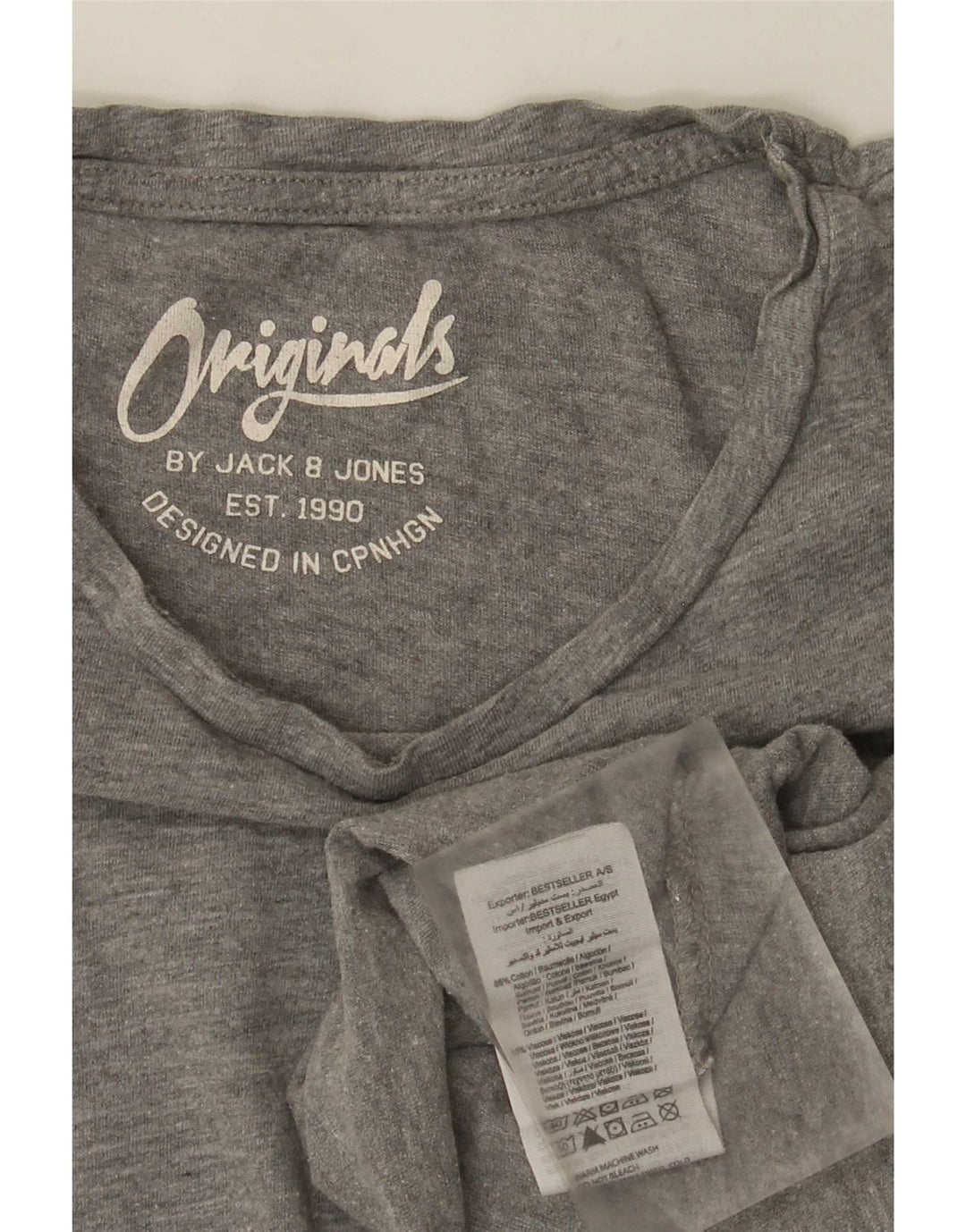 Jack & Jones Ανδρικό T-Shirt Μπλουζάκι από μεσαίο γκρι βαμβακερό