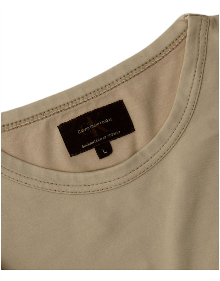 CALVIN KLEIN Ανδρικό T-Shirt Χακί Top Large Khaki