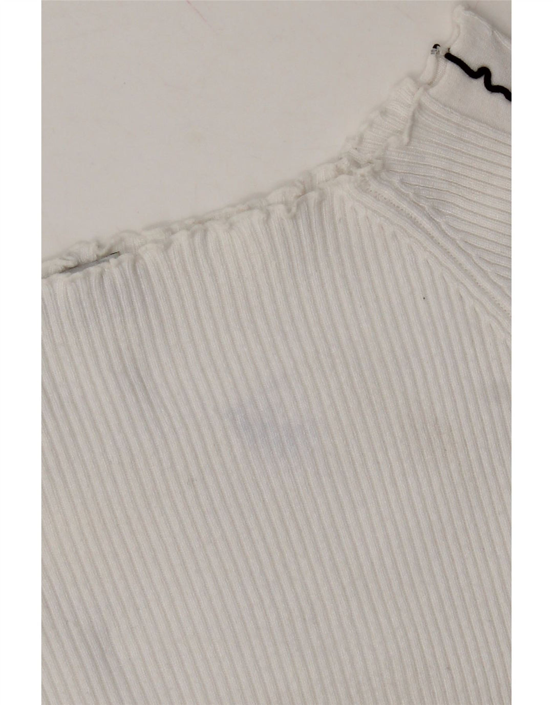 ZARA Womens Long Sleeve Off Shoulder Top UK 14 Large White Viscose Vintage Zara and Second-Hand Zara from Messina Hembry 
