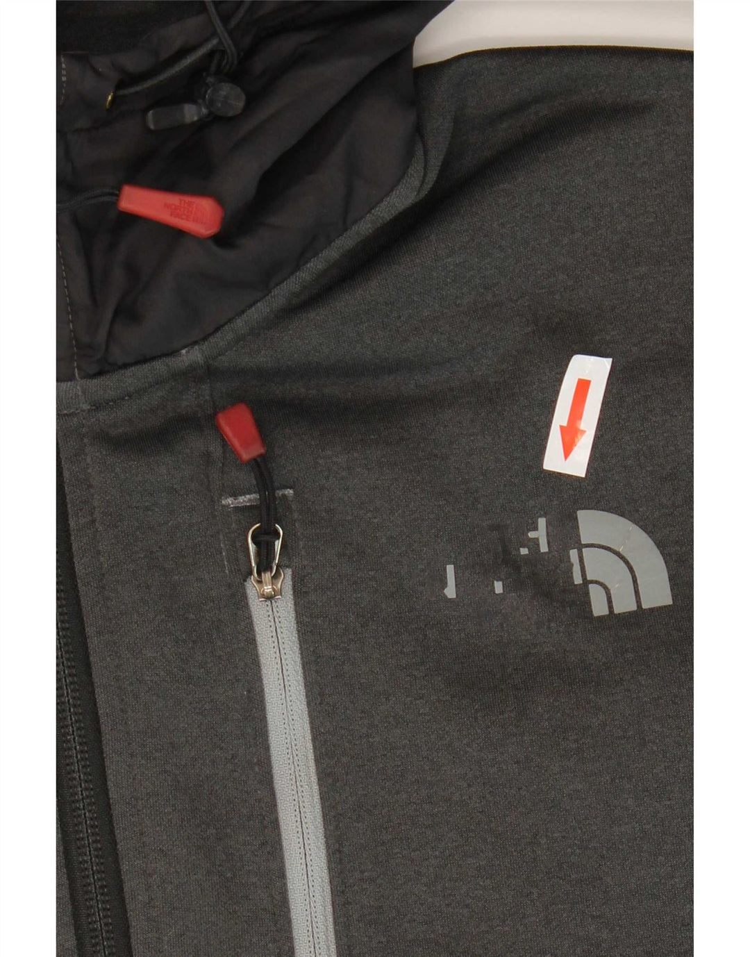 Ανδρικό φούτερ με φερμουάρ North Face, μεσαίο γκρι πολυεστέρας