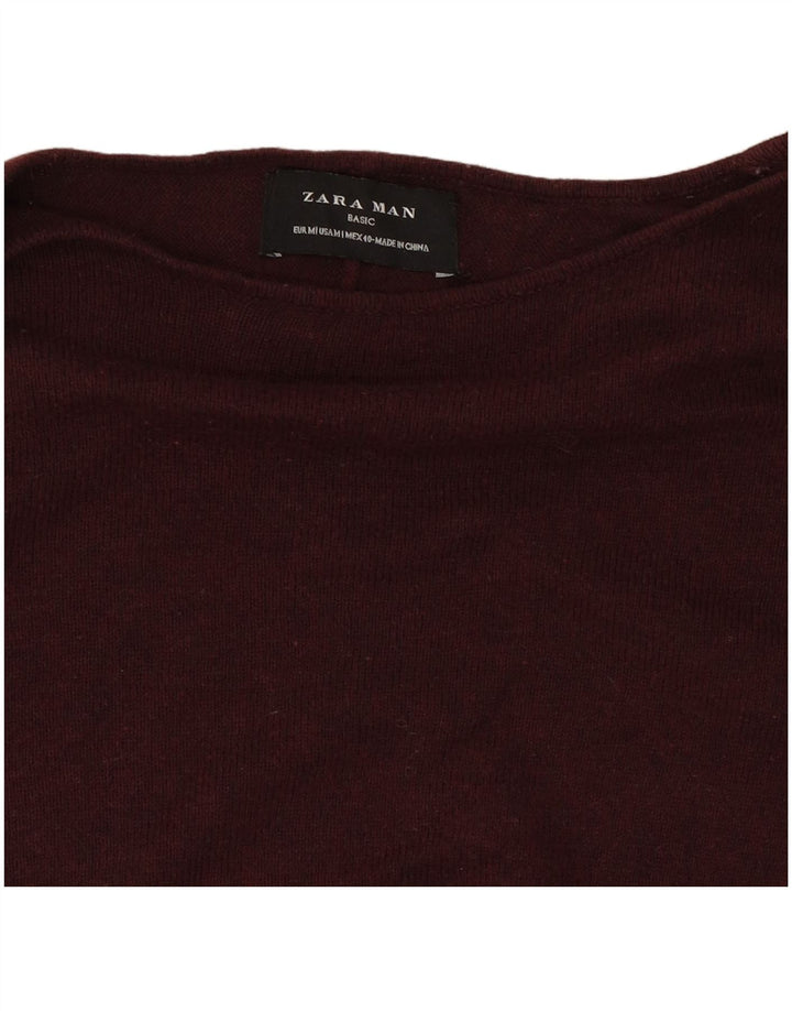 Ανδρικό πουλόβερ Zara Boat Neck Jumper Medium Burgundy