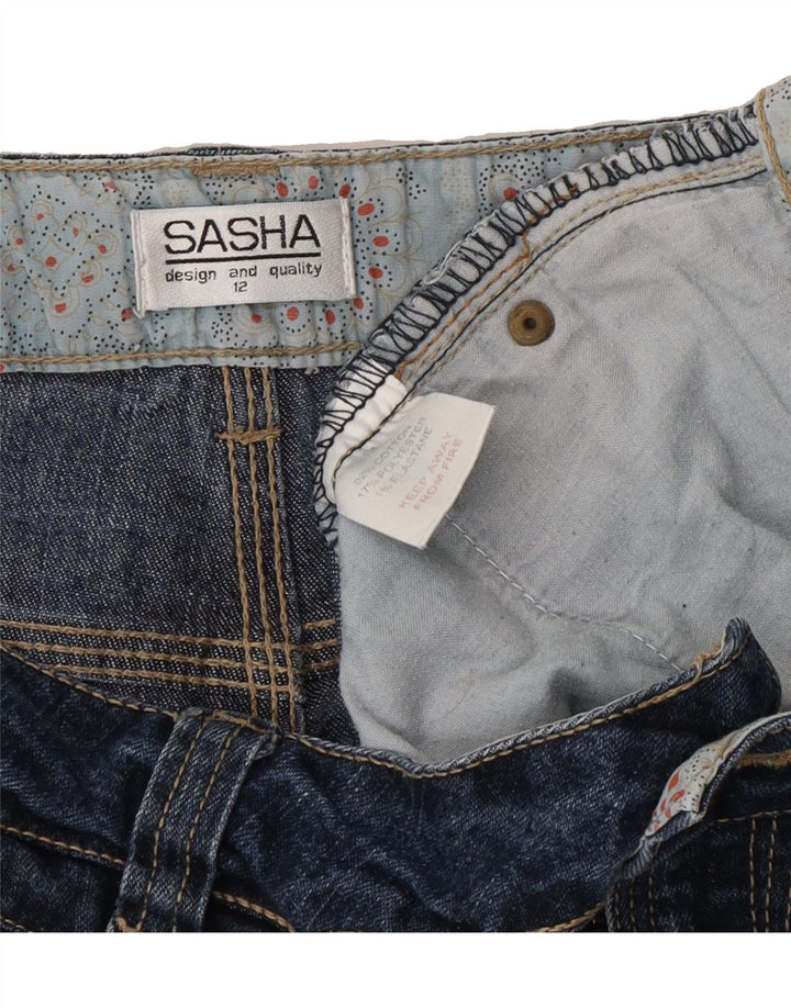 SASHA Womens Bermuda Denim Shorts UK 12 Medium W30  Blue Cotton Vintage Sasha and Second-Hand Sasha from Messina Hembry 