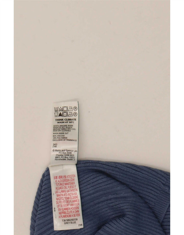 Marks & Spencer Γυναικείο πουλόβερ με λαιμόκοψη UK 12 μεσαία μπλε βισκόζη