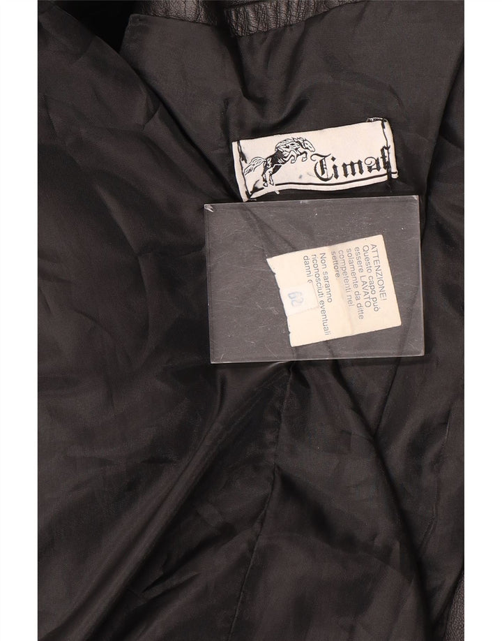 Vintage Ανδρικό Δερμάτινο Παλτό Μέγεθος 62 4XL Μαύρο Δερμάτινο