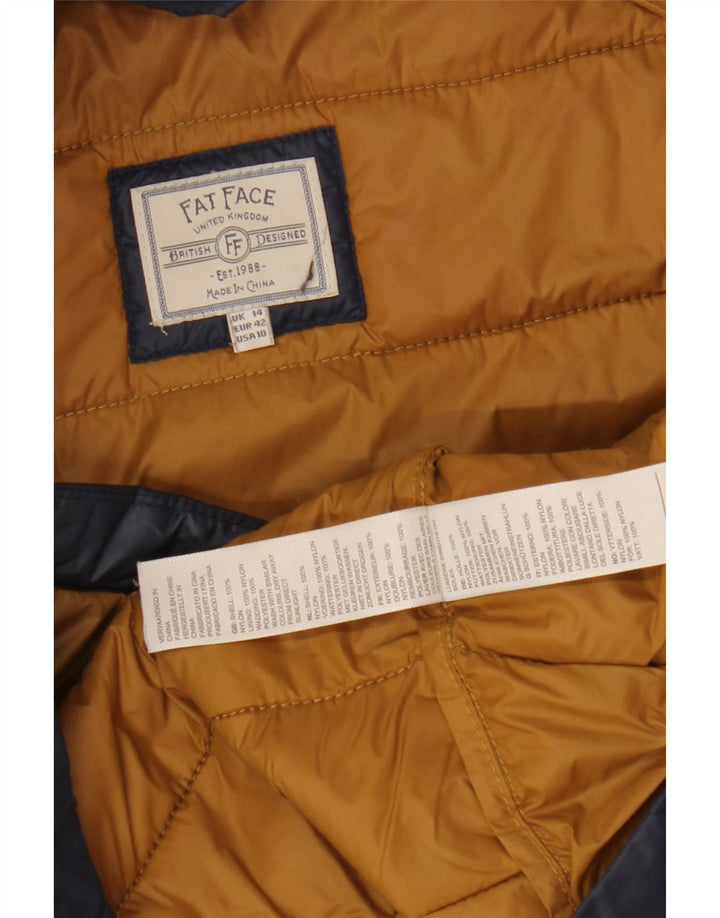 Fat Face Γυναικείο μπουφάν με κουκούλα UK 14 Large Navy Blue Nylon