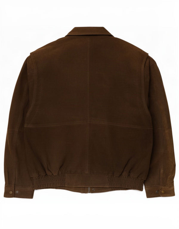 Basic Ανδρικό Suede Jacket UK 40 Large Brown Δερμάτινο