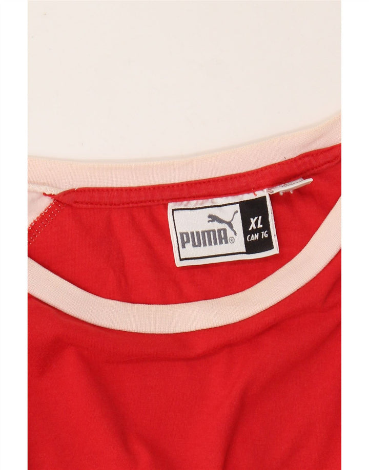 Γυναικείο γραφικό T-Shirt PUMA Top UK 18 XL Red Colourblock