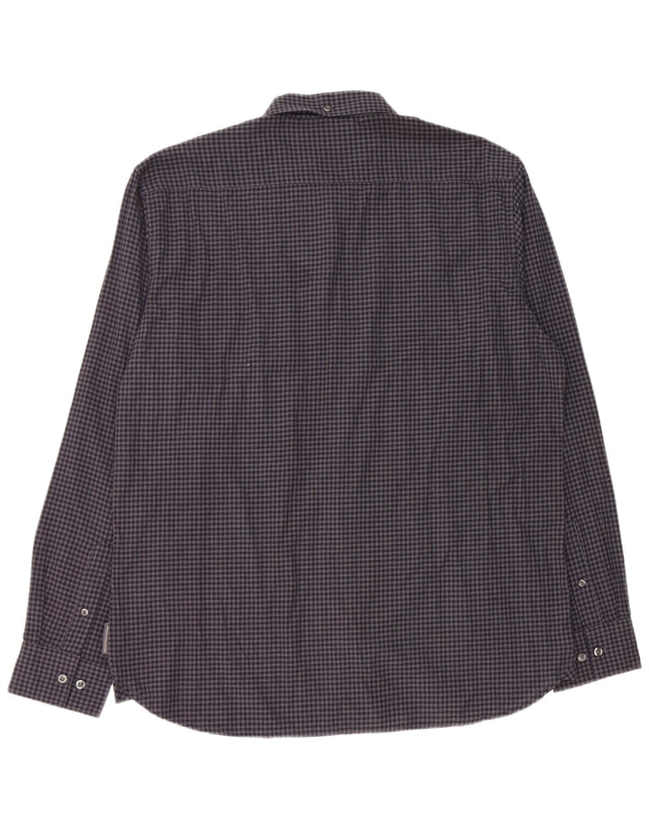 Ανδρικό πουκάμισο French Connection XL Navy Blue Gingham Cotton