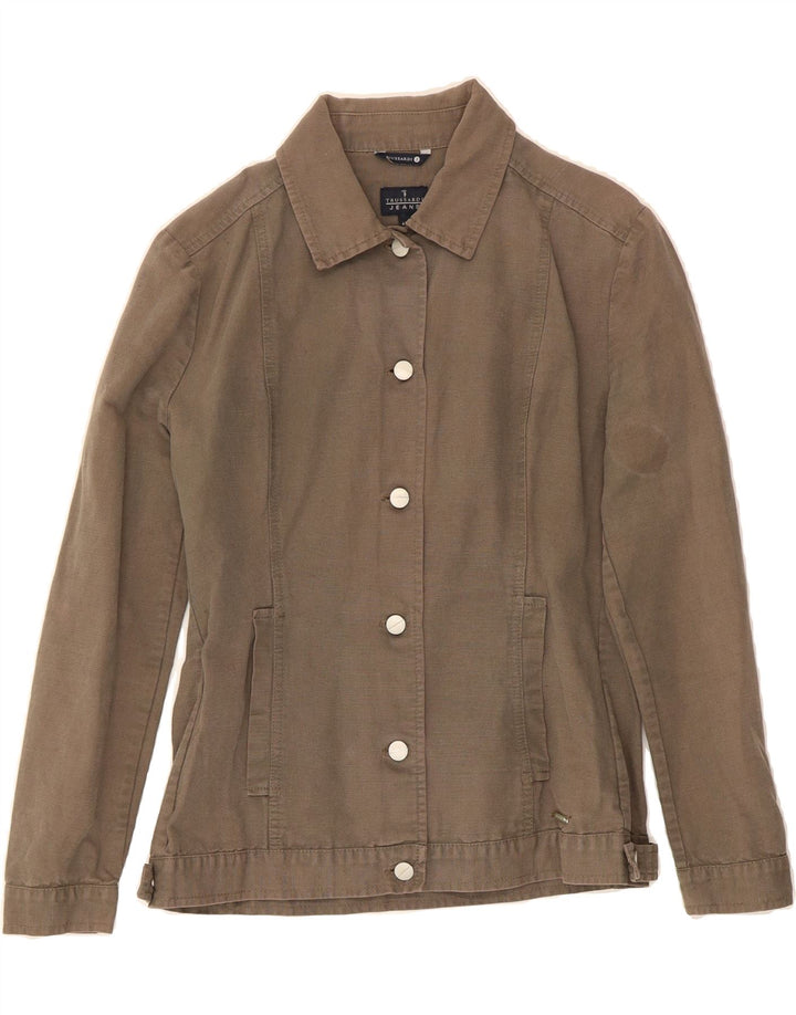 TRUSSARDI JEANS Womens Bomber Jacket IT 46 Large Brown Cotton Vintage Trussardi Jeans and Second-Hand Trussardi Jeans from Messina Hembry 
