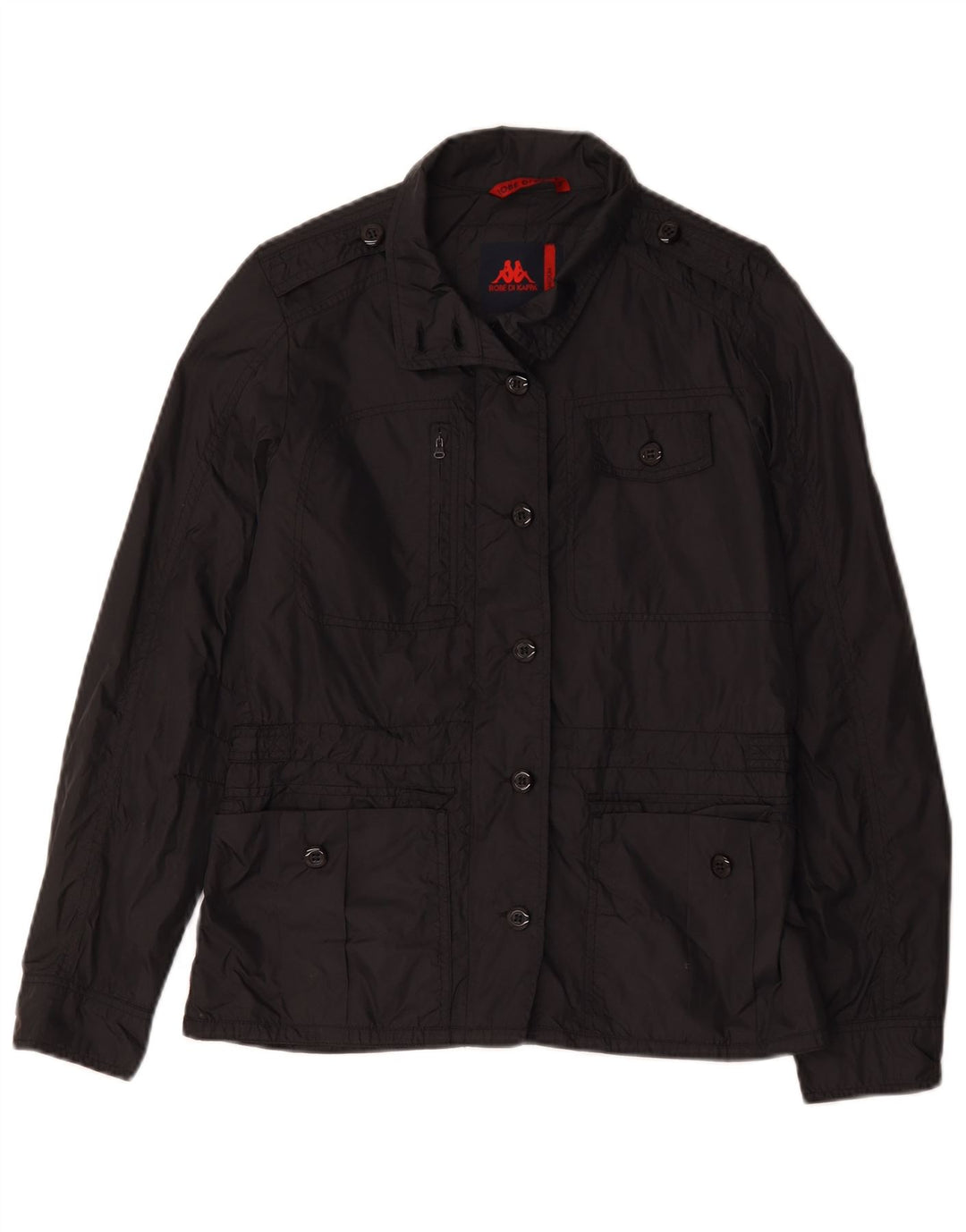 Kappa Γυναικείο Military Jacket UK 14 Medium Black Polyamide