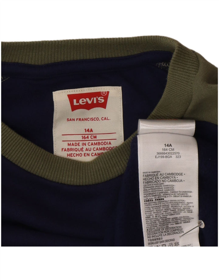 Φούτερ Levi's Boys Jumper 13-14 ετών Navy Blue Colorblock Βαμβακερό