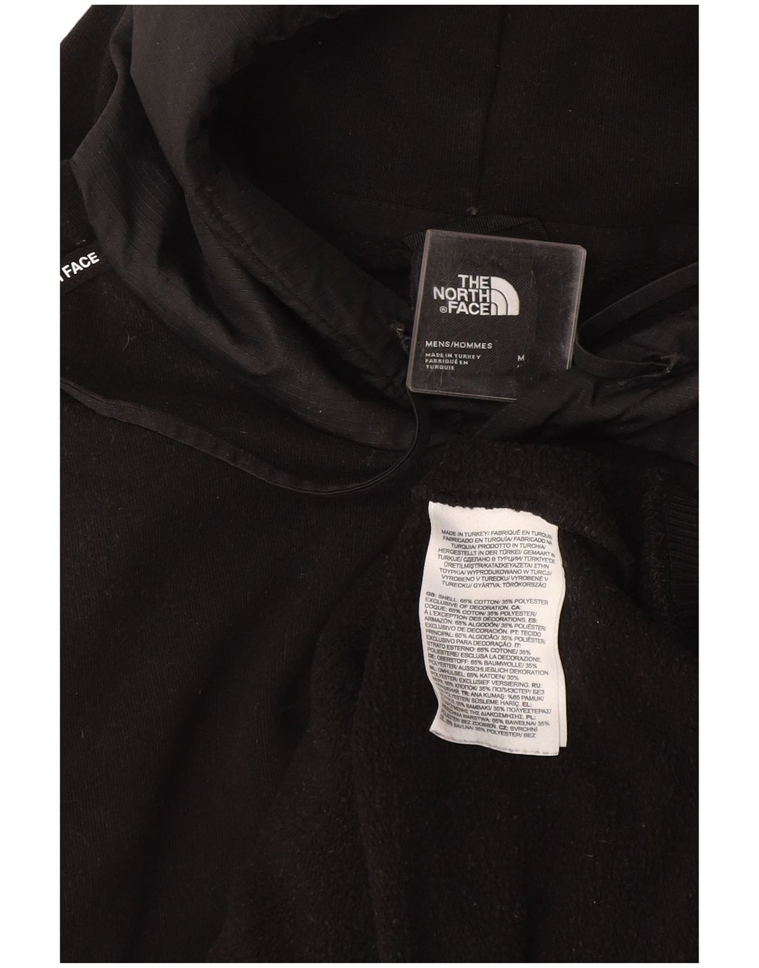 Ανδρικό κουκούλα North Face, μεσαίο μαύρο βαμβακερό