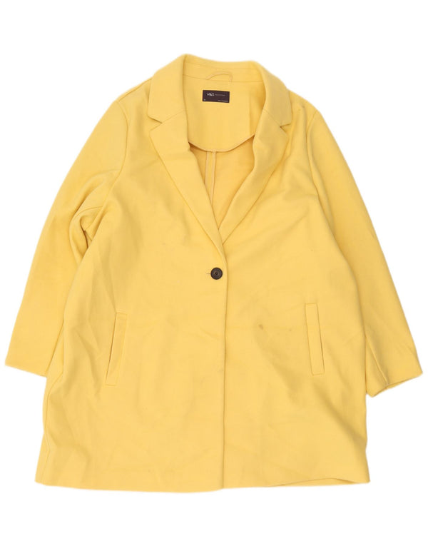 Marks & Spencer Γυναικείο Πανωφόρι UK 24 4XL Κίτρινο Βαμβακερό