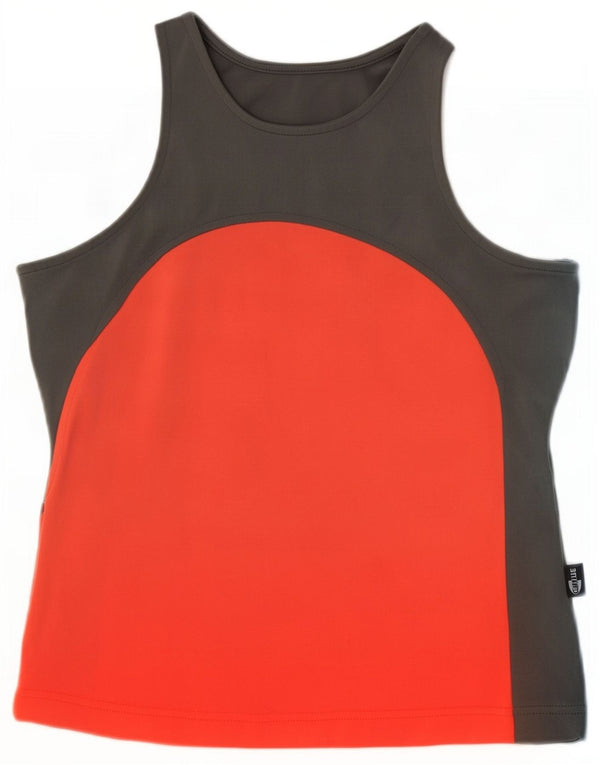 Adidas Girls Climalite Crop Vest 15-16 Years Grey Colourblock Polyamide