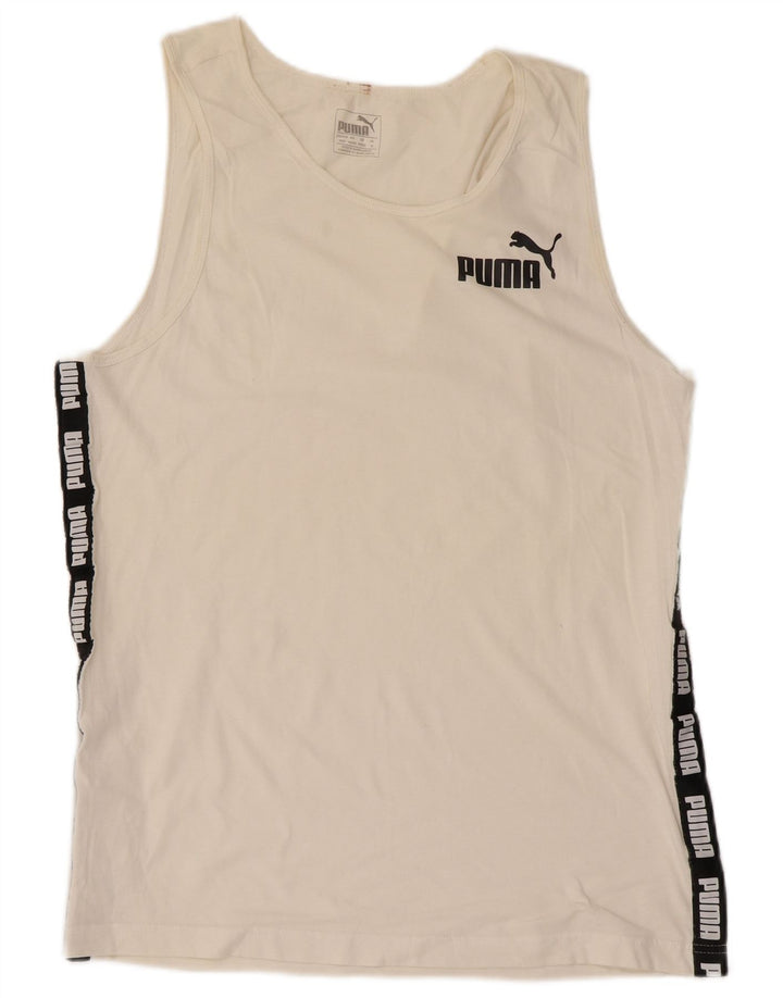 Ανδρικό γραφικό γιλέκο Puma, μεσαίο λευκό χρώμα