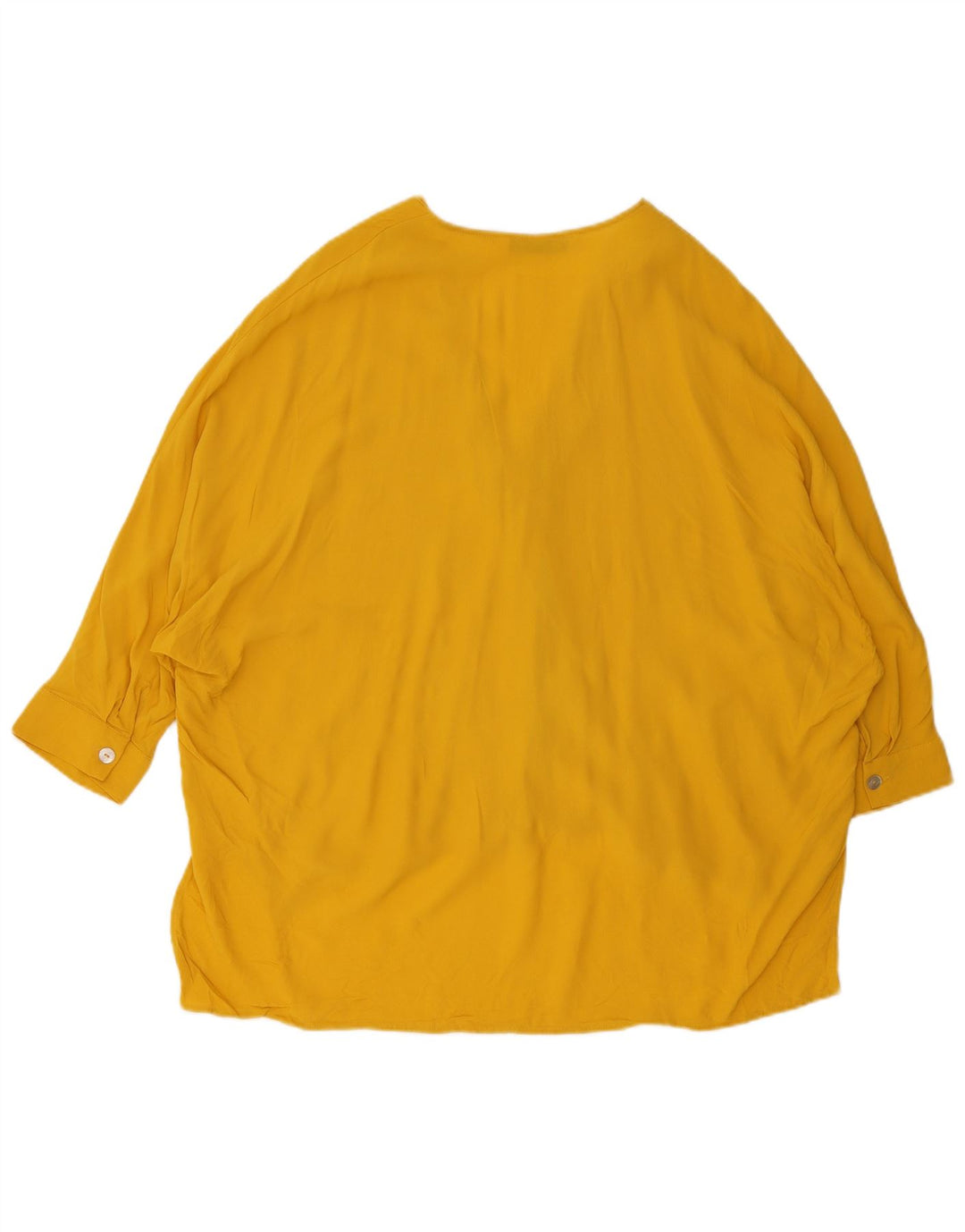 Zara Γυναικεία 3/4 Μπλούζα Oversized Μπλούζα UK 14 Medium Yellow