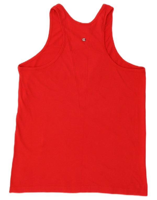 Champion Womens Graphic Vest Top UK 14 Large Red Cotton