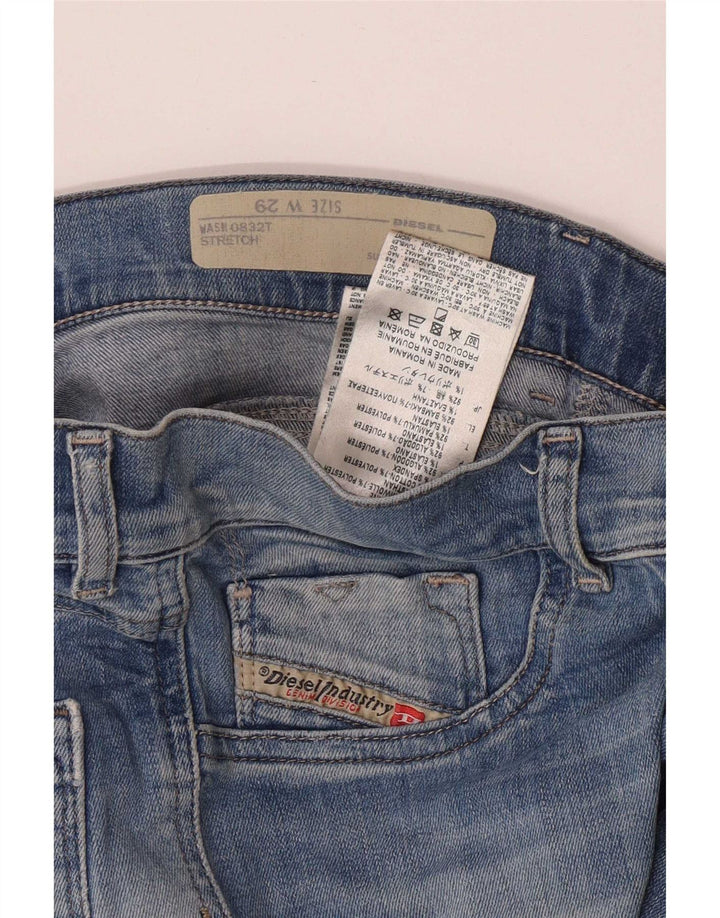 Diesel Γυναικείο Distressed Super Slim Jeans W29 L28 Μπλε βαμβακερό