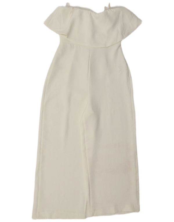 Zara γυναικεία φόρμα στράπλες UK 8 Small White Polyester