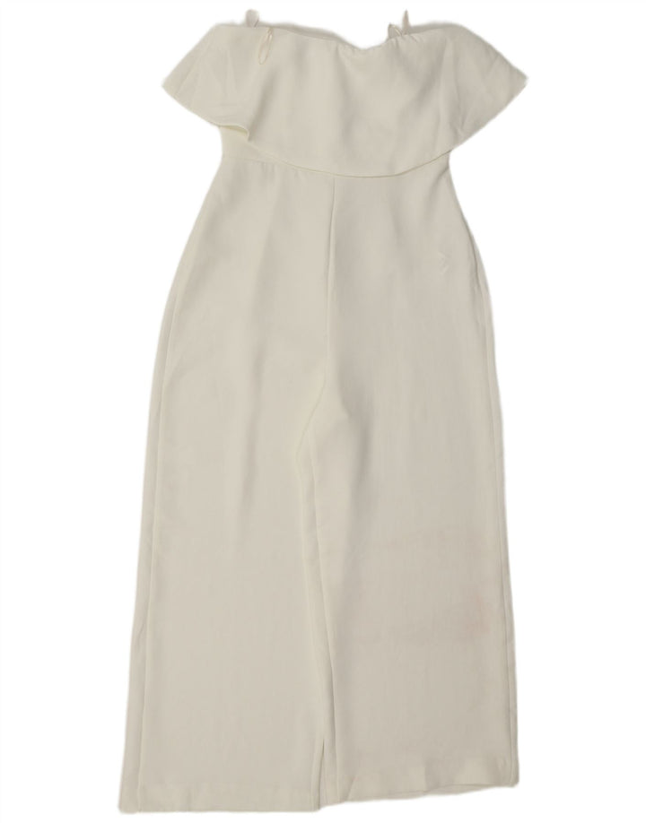 Zara γυναικεία φόρμα στράπλες UK 8 Small White Polyester
