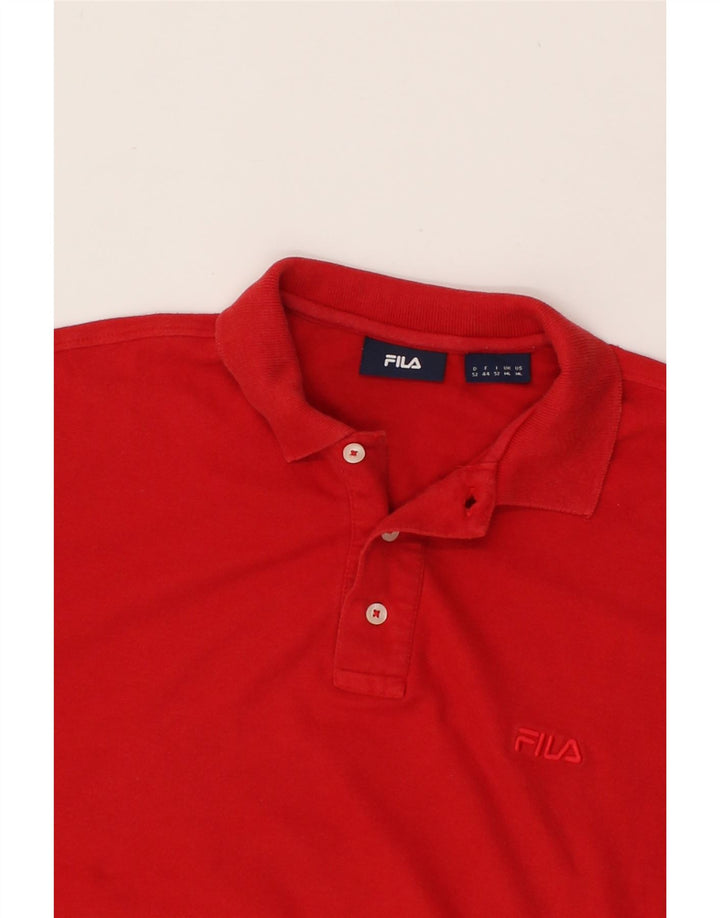 FILA Mens Polo Shirt Medium Red Cotton Vintage Fila and Second-Hand Fila from Messina Hembry 