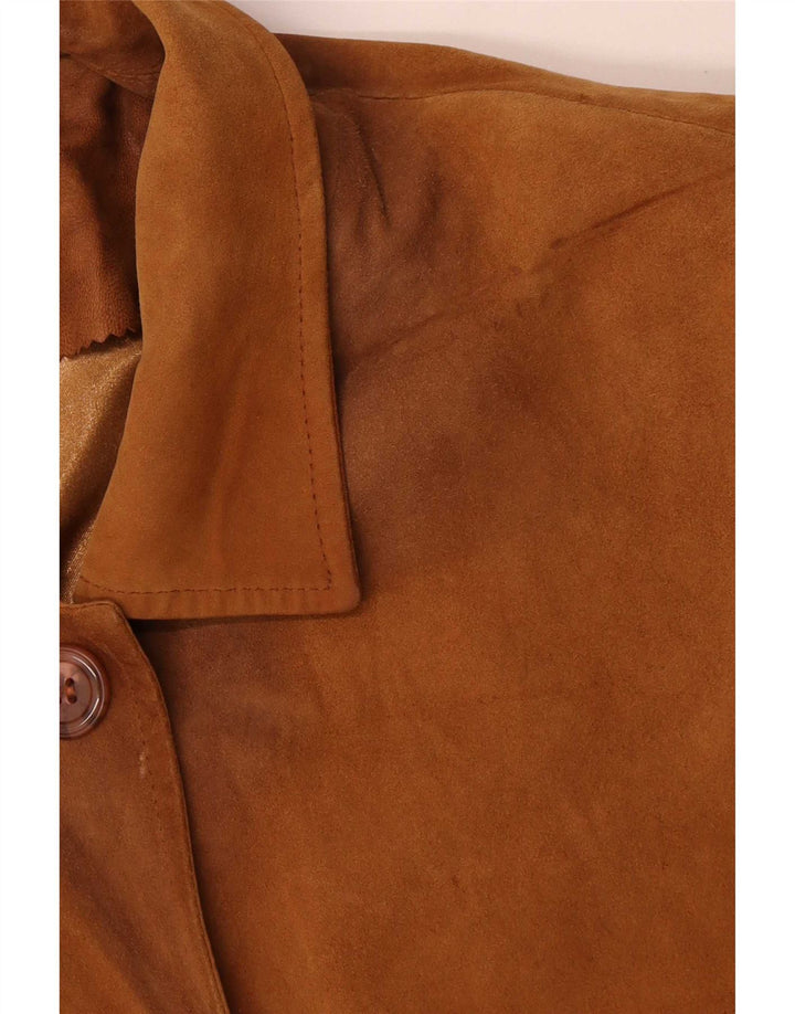 Vintage Γυναικείο Oversized Δερμάτινο Παλτό UK 20 2XL Καφέ Δέρμα