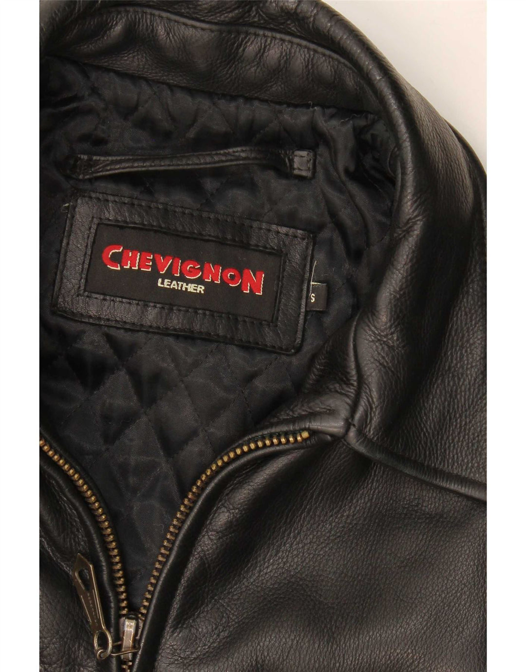 Chevignon Ανδρικό Δερμάτινο Μπουφάν UK 36 Small Black Leather