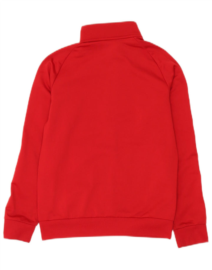 Adidas Boys Tracksuit Top Jacket 9-10 Years Red Polyester