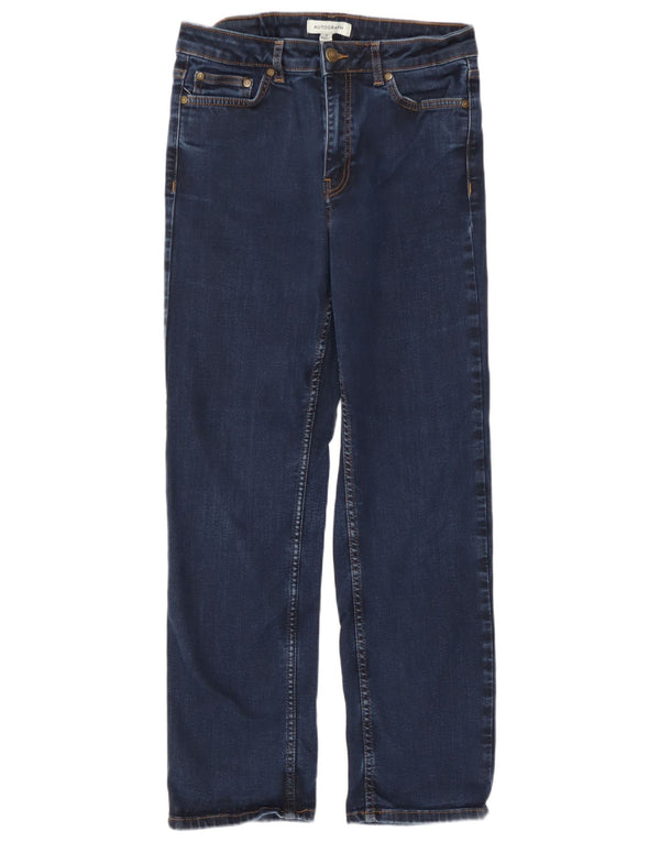 Marks & Spencer Γυναικεία Straight Jeans UK 12 Medium W30 L27 Navy Blue Cotton