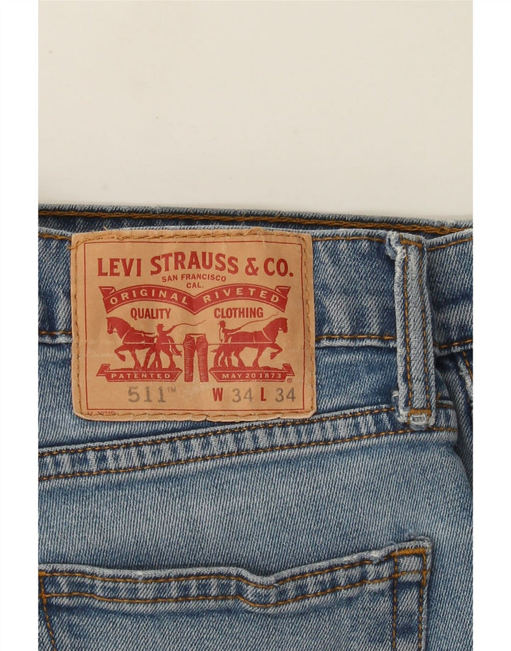 Levi's Mens 511 Slim Jeans W34 L34 Blue Cotton