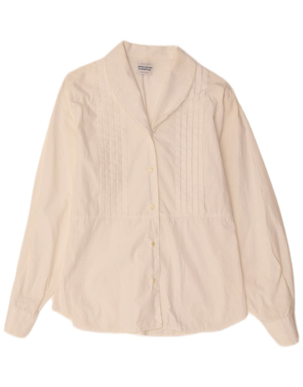 Benetton γυναικείο σμόκιν πουκάμισο UK 12 Medium White