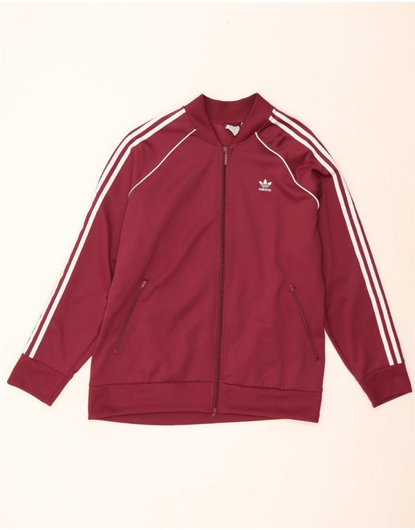 Γυναικεία αθλητική φόρμα Adidas Top Jacket UK 28/30 3XL μπορντό βαμβακερό
