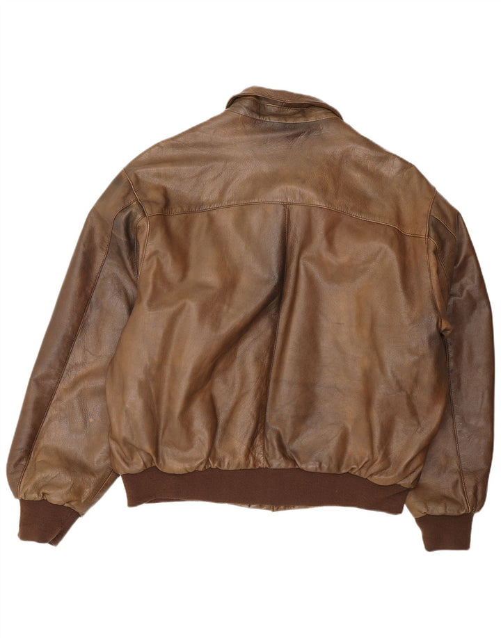 Outback Ανδρικό Δερμάτινο Μπουφάν UK 42 XL Καφέ Δερμάτινο