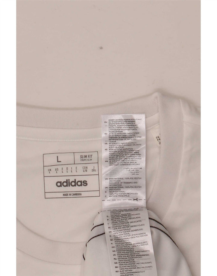 Adidas Ανδρικό T-Shirt Aeroready Top Large White Polyester