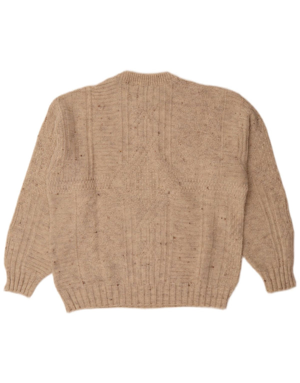 Ανδρικό πουλόβερ Luca D'altieri Loose Fit Crew Neck Jumper IT 50 Medium Beige