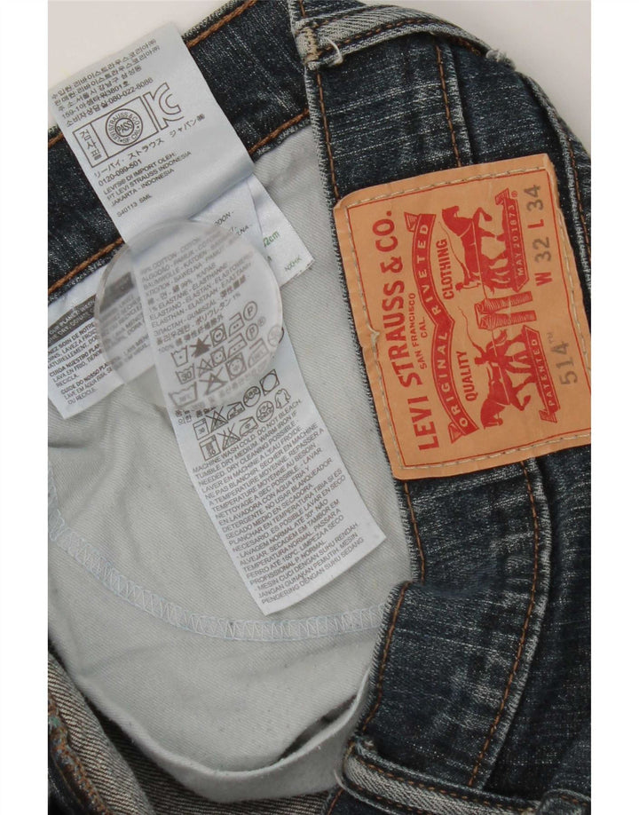 Levi's Mens 514 Straight Jeans W32 L34 Blue Cotton