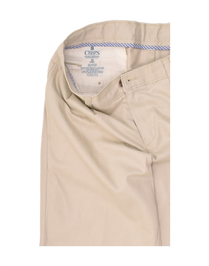 CHAPS Boys Husky Pegged Chino Trousers 13-14 Years W28 L23 Beige Cotton | Vintage Chaps | Thrift | Second-Hand Chaps | Used Clothing | Messina Hembry 