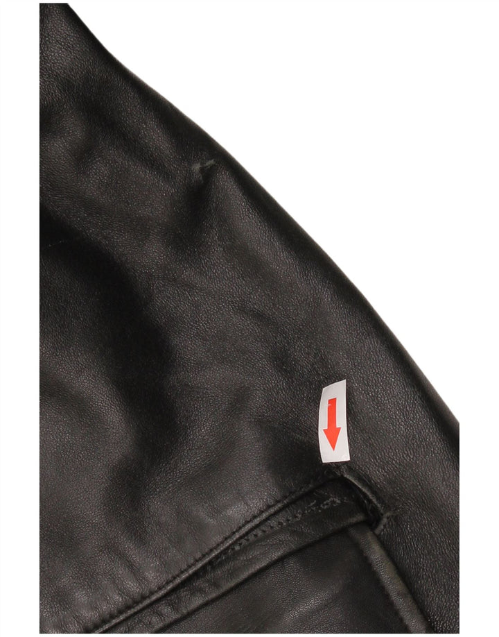 VINTAGE Ανδρικό Δερμάτινο Μπουφάν UK 42 XL Μαύρο Δερμάτινο