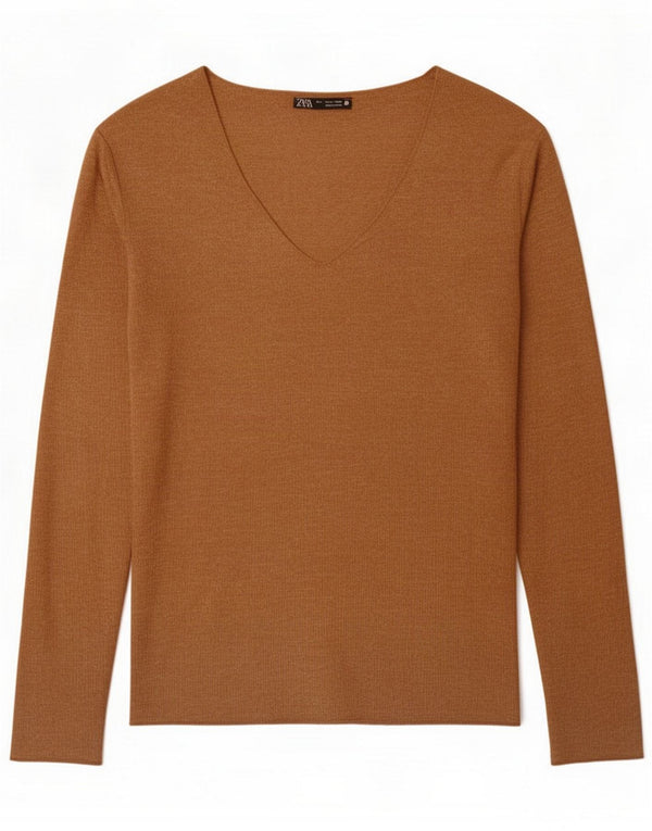Zara Γυναικείο τοπ μακρυμάνικο UK 10 Small Beige