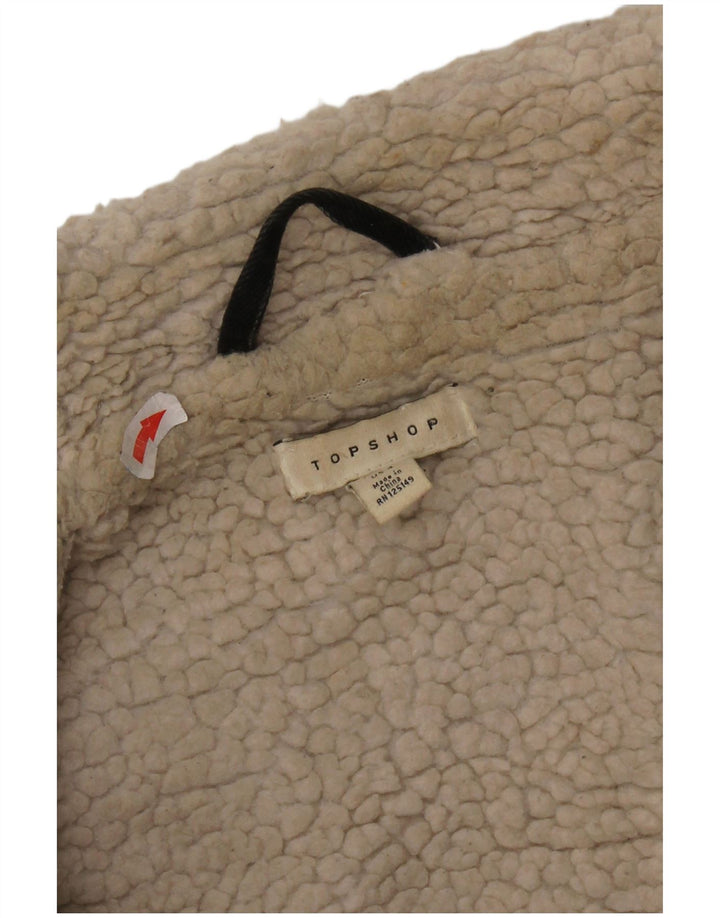 Topshop Γυναικείο Oversized Sherpa Τζιν μπουφάν UK 8 Small Black Classic